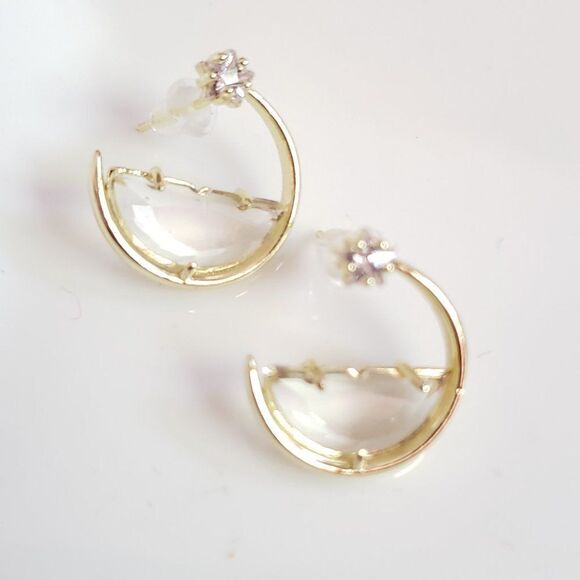 New! Anna Glass Hoop Earrings - Picture 7 of 15
